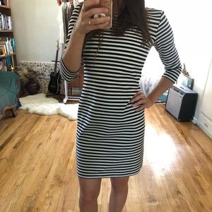 Old Navy Black & White Striped Dress XS